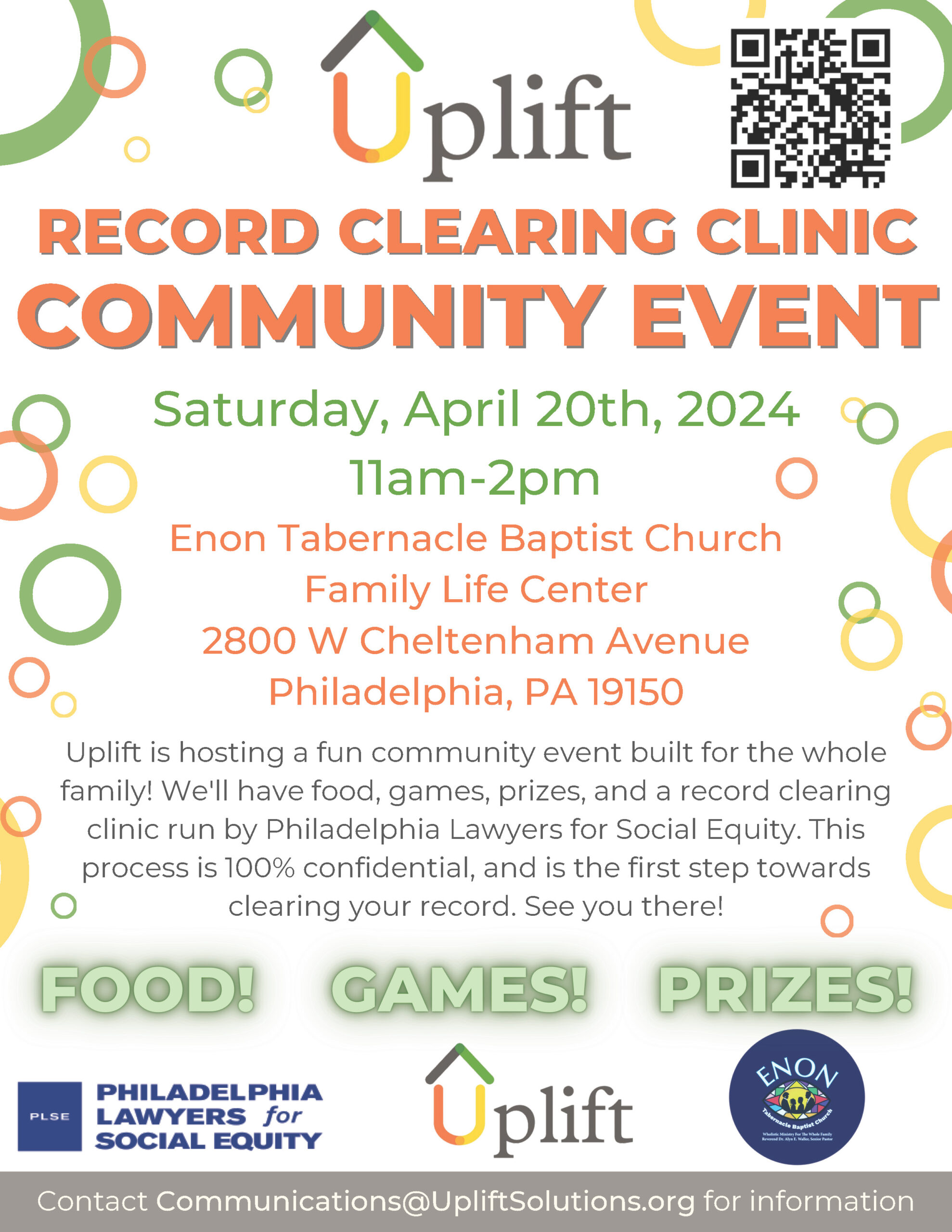 Record Clearing Clinic with Uplift Solutions @ Enon Tabernacle Baptist Church Family Life Center
